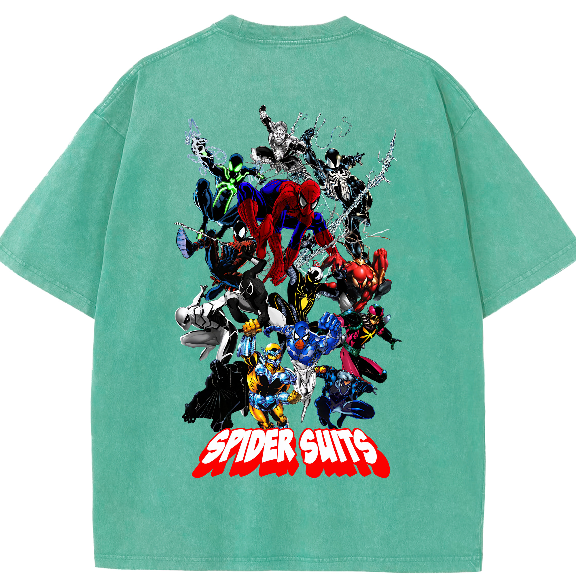（画像用） Spider Man スパイダーマン 綿100% ヴィンテージ風 半袖Tシャツ（背面プリント）